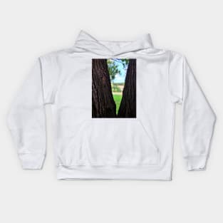 Looking at the River from in between the Trees Kids Hoodie